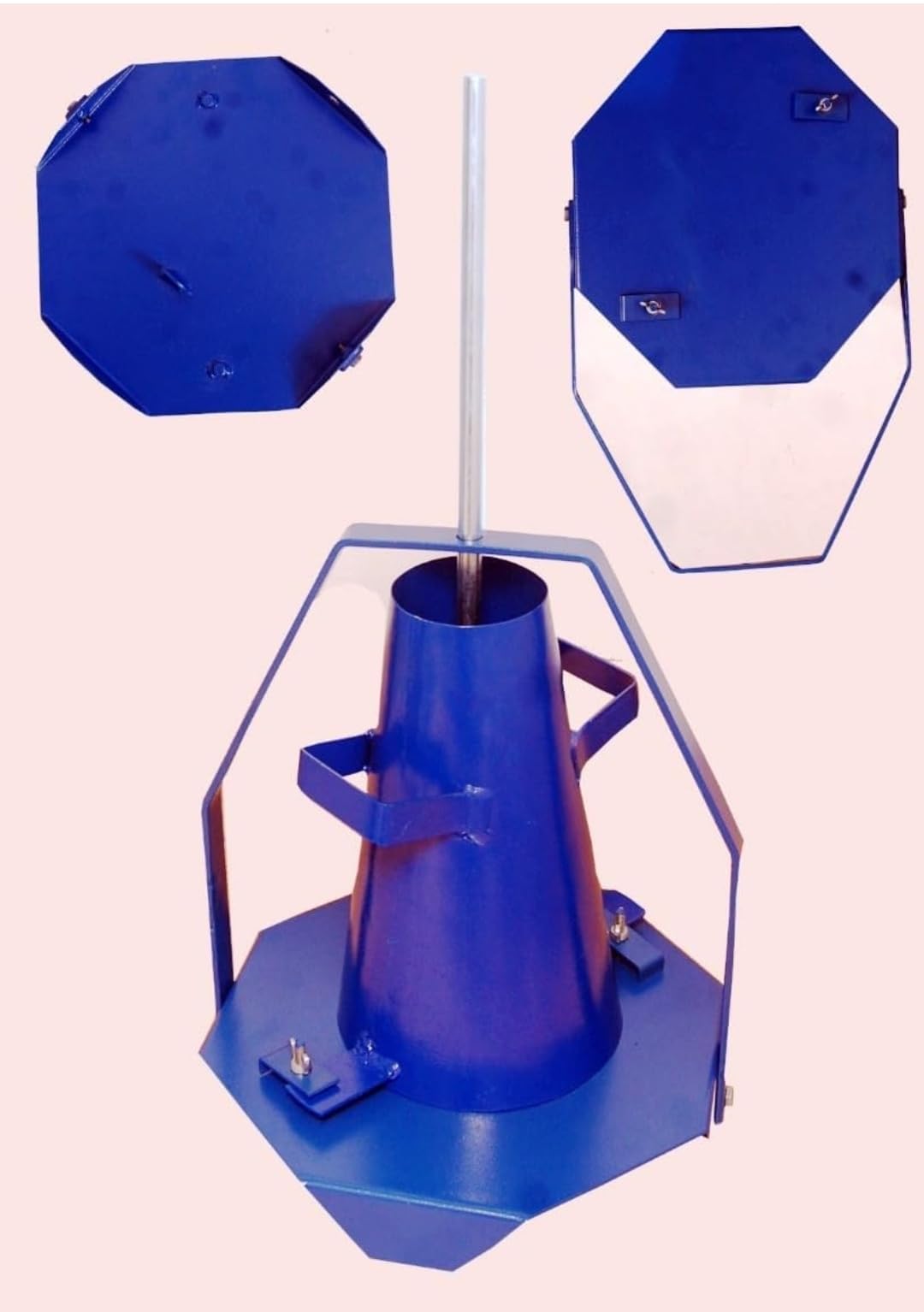 Slump Cone Test Apparatus Testing Equipment Base and Rod Set for Cement Concrete.