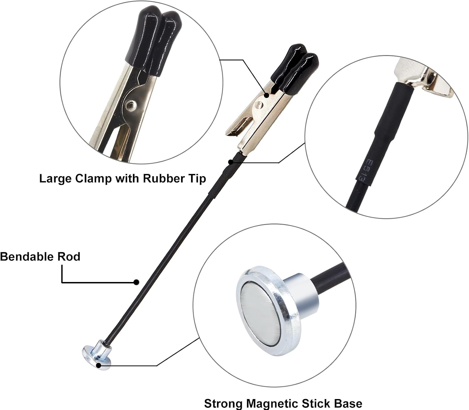 Large Clamps Metal Model Painting Stand Base Holder with 10PCS Magnetic Bendable Alligator Clip Sticks Set,Model Holder for Painting,Alligator Clip Stand for Gundam Hobby Model Parts