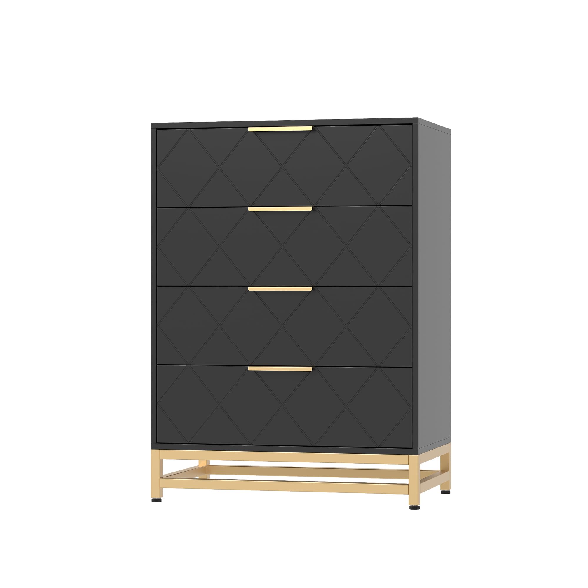 Cómoda moderna cajonera de madera 4 cajones almacenamiento hogar
