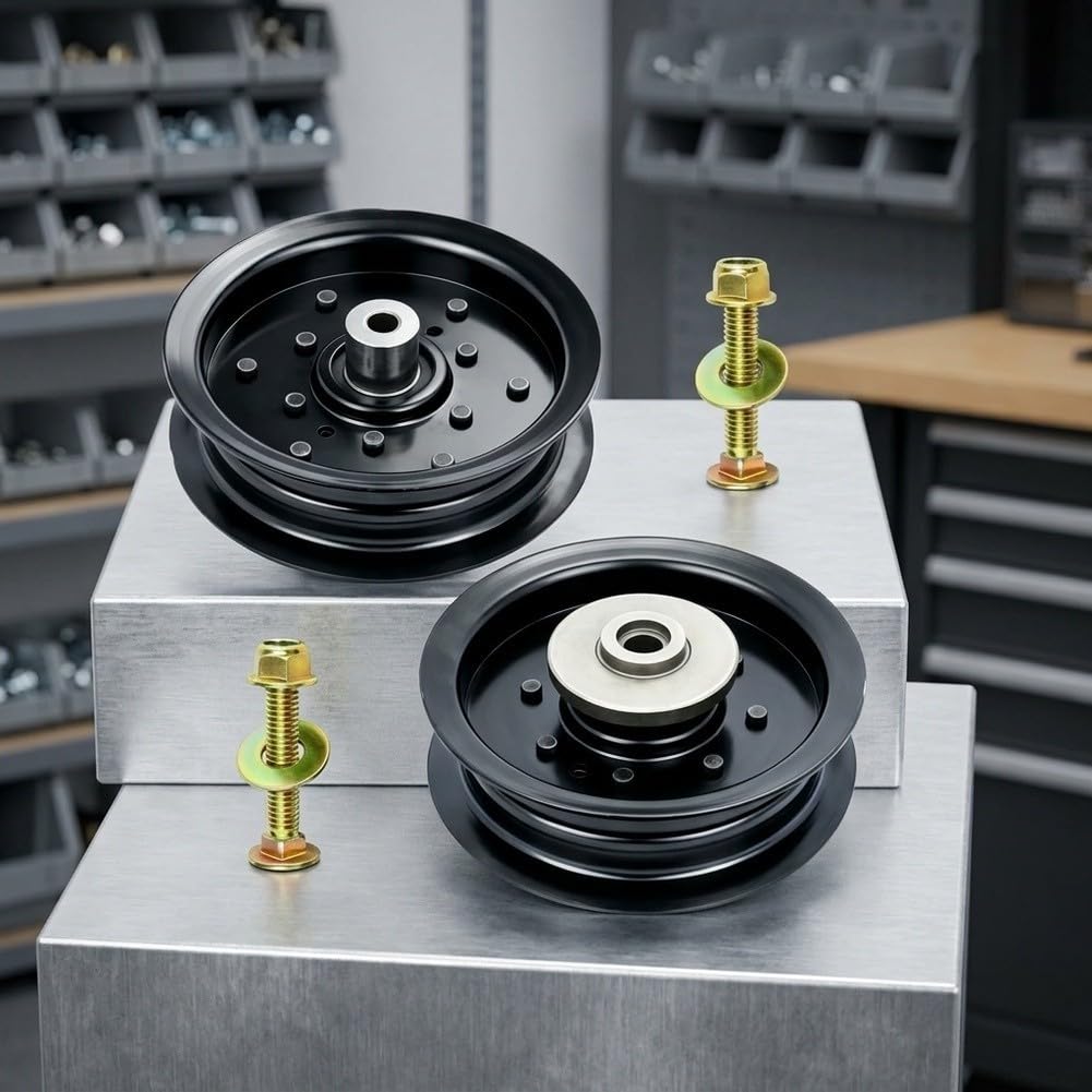 Stahl-Riemenscheibe, 2 Stück, für Craftsman Hua Aufsitzmäher, ersetzt 532196104 532196106 197380 197379 196106, kompatibel mit 42 46 48 54 Zoll Decks Ts342 Ts343 Ts348 Trac. tor Rasenpflege Ersatzteil