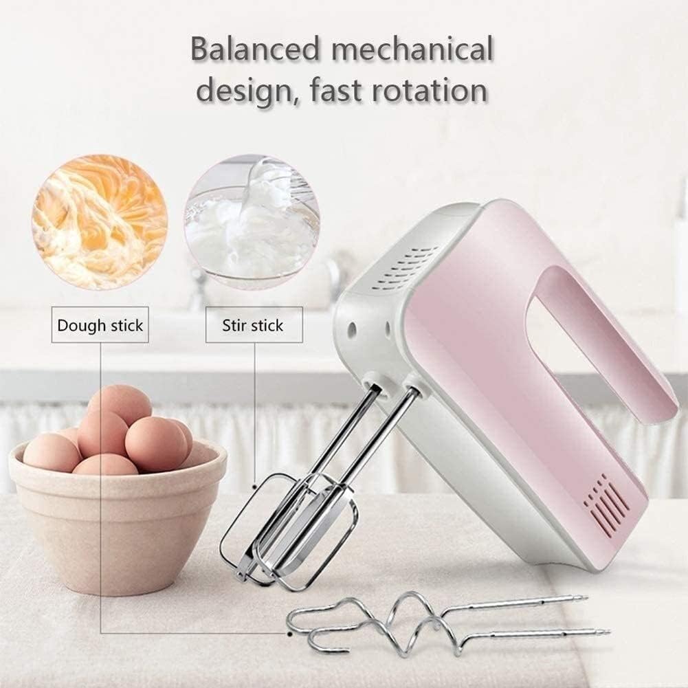 Electric Hand Mixer 5-Speed Hand Mixer Kitchen Handheld Mixer Includes Dough Hooks Whisk and Beaters for Cream Cake Cookies Eggs ()