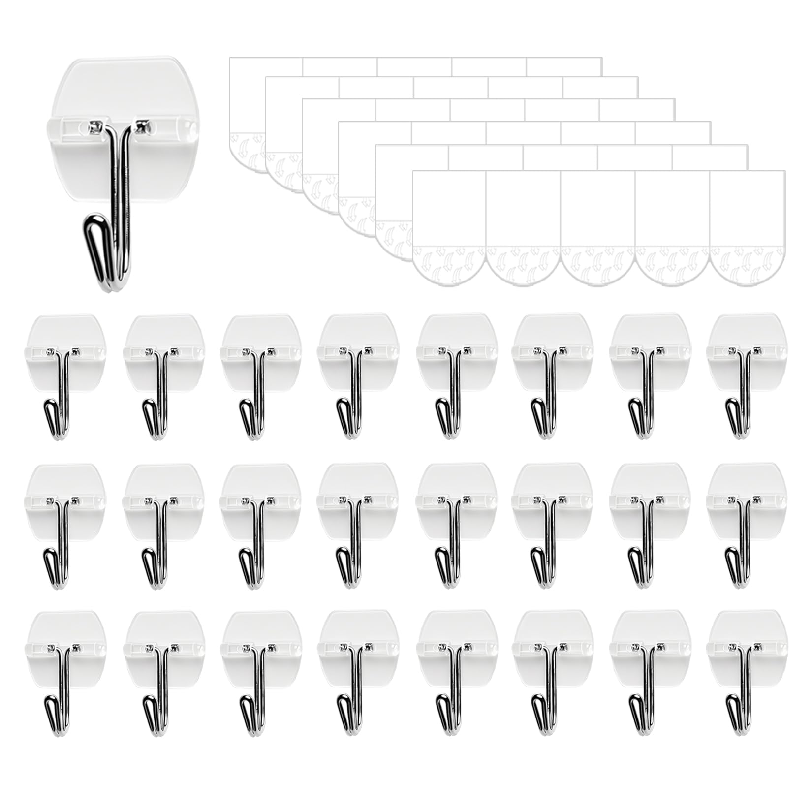 Small Clear Wire Hooks - 25 Pack -1