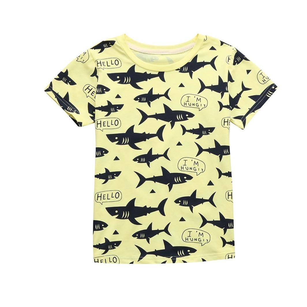 Baby Kid's Letter Shark T-Shirt Girl Boy Print Tops Blouse Outfit Clothes