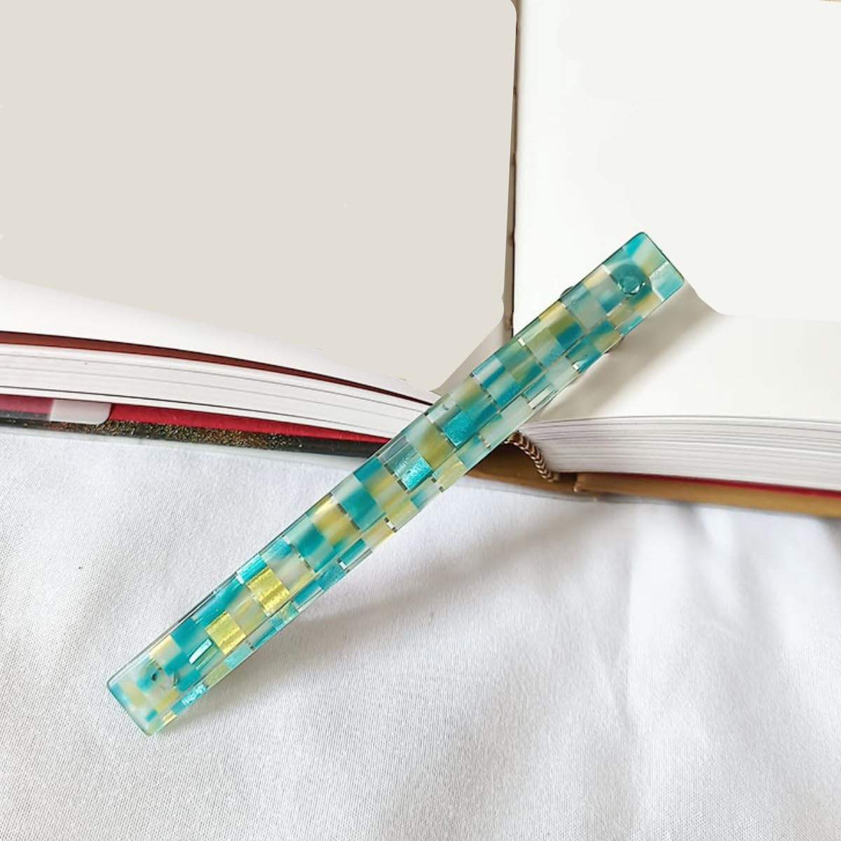 Tortoise Shell Cellulose Acetate Hair Barrettes, Long Rectangular Checkered Hair Clips for Women Mom Fine Thin Thick Ponytail Holder Clamp Fashion Accessories Automatic Clasp Hairgrips (4 Pack) image 3