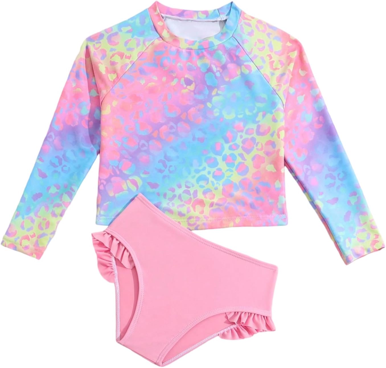 Toddler Swimsuit Girl 2 Piece Rashguard Bathing Suit for 1-6 Years