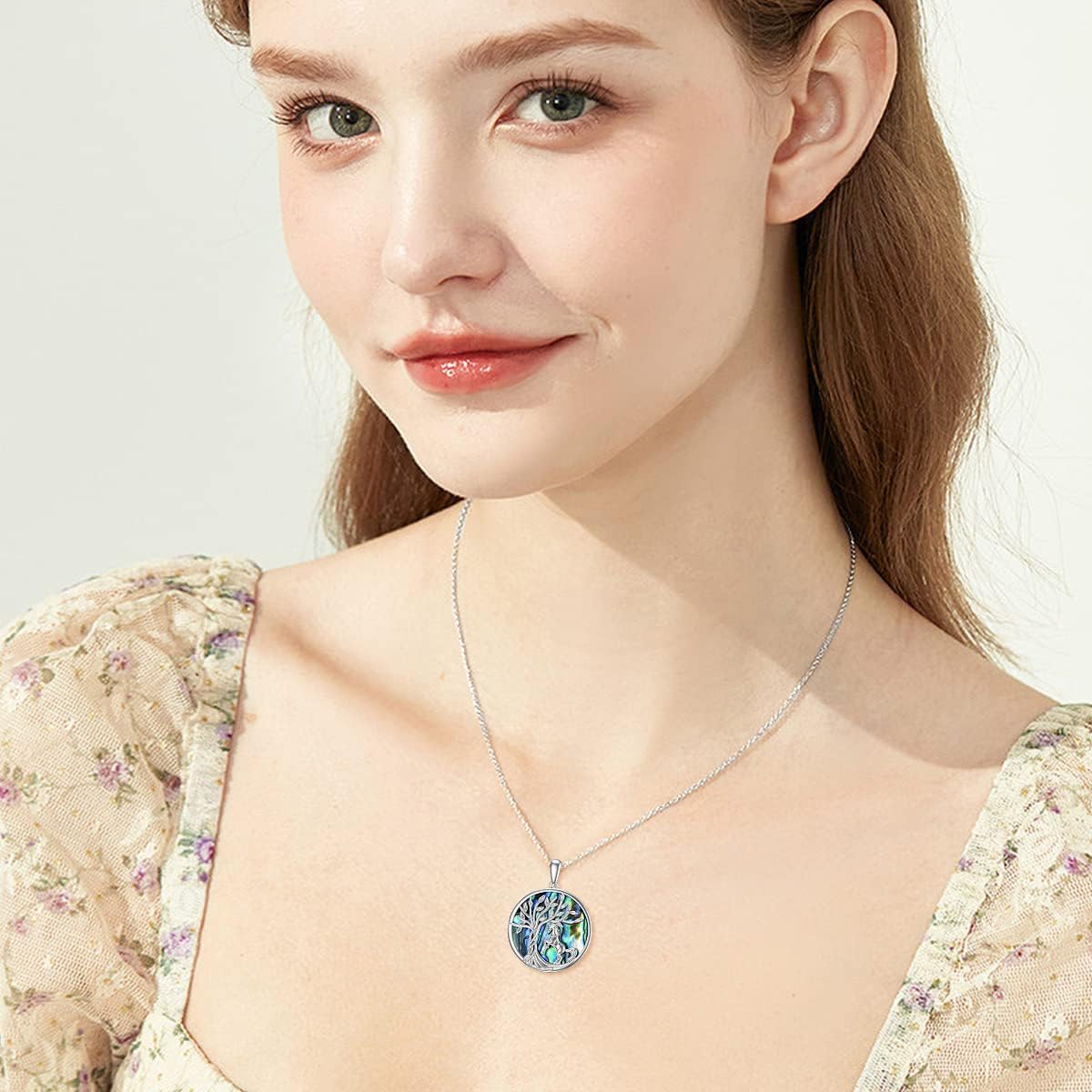 TOUPOP Tree of Life Animal Necklace 925 Sterling Silver Crystal/Abalone Shell Animal Pendant Jewelry Birthday Mothers Day Gifts for Women Mom Wife Her - Image 6