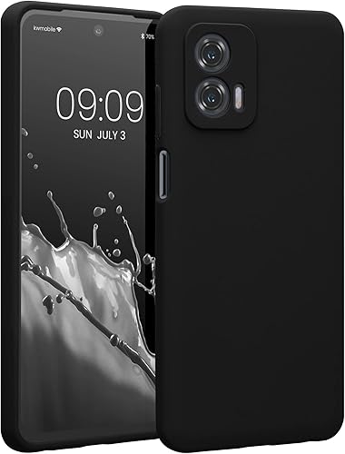 kwmobile Funda compatible con Motorola Moto G73 5G - Funda delgada de silicona TPU - Acabado suave al tacto - Negro