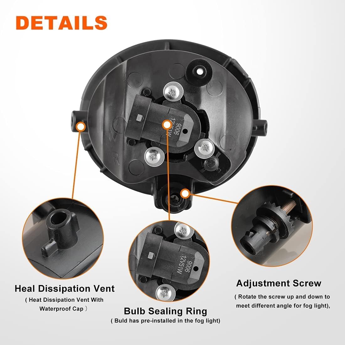ROXX Fog Lights Sets For 2001-2007 Toyota Sequoia/2000-2006 Toyota Tundra(Not Fit Steel Front Bumper Models) Fog Light Assembly OE Style Bulb 9006 12V51W + Wiring Harness Kit + Switch(Clean lens)
