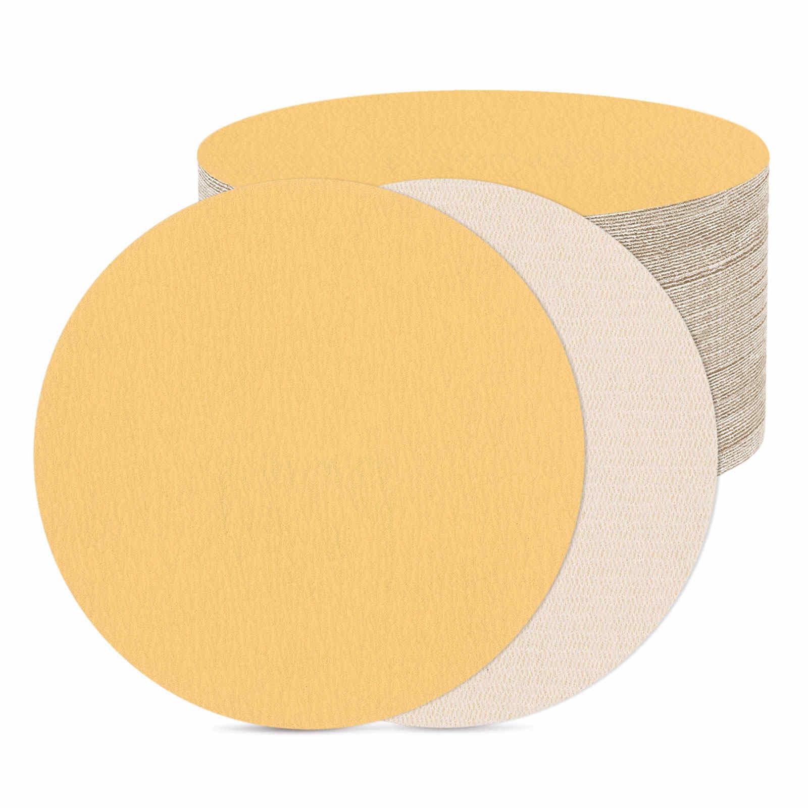 DTGN 76 mm 240 Grit Hook and Loop Sanding Disc - 100 Pcs - Good for Wood Metal Stone Walls- Aluminum Oxide Abrasive Hook and Loop Sandpaper Orbital Sander Pads, Yellow