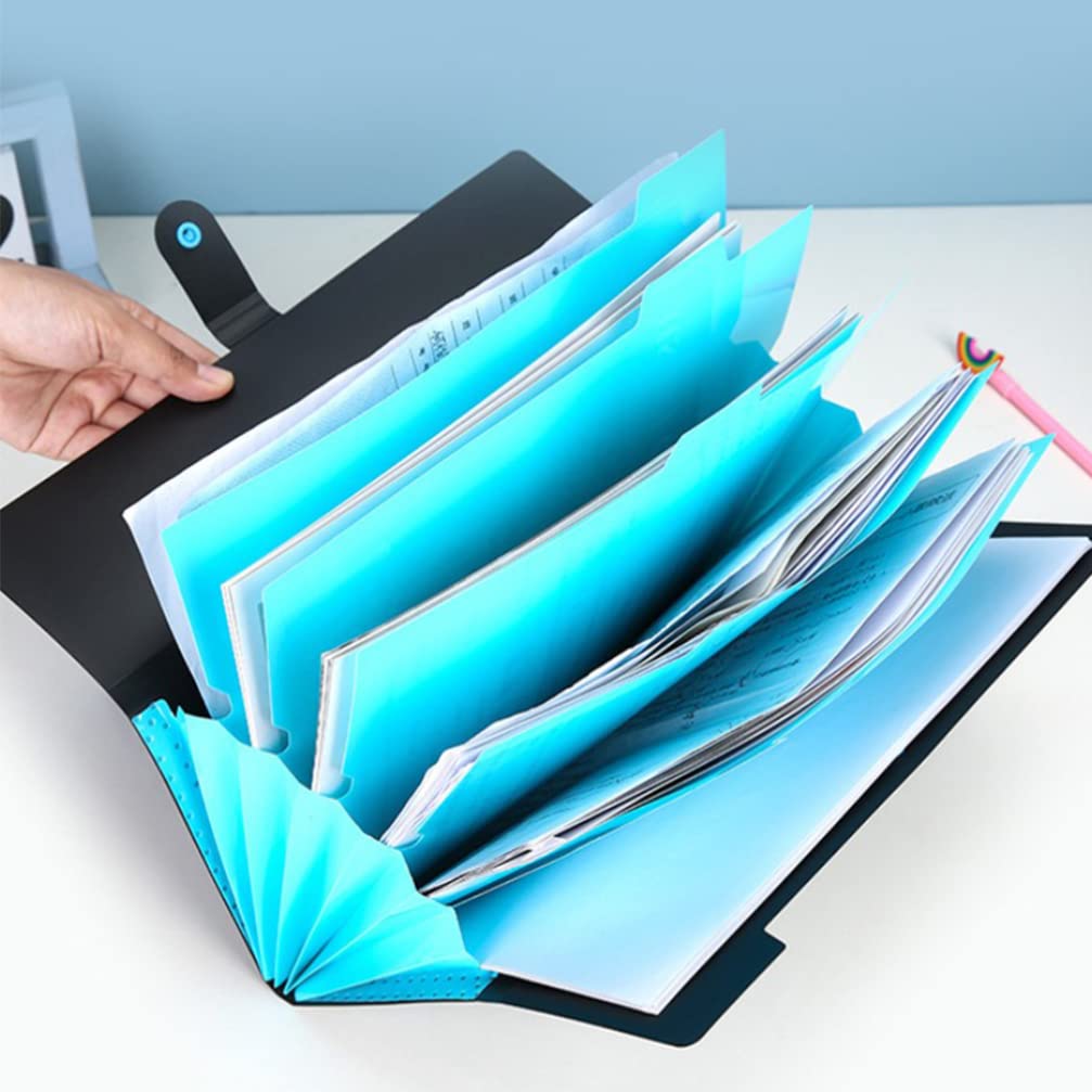 Operitacx 4 Piezas Paquete de Archivos de Acordeón de Carpeta Expandible Escuela Oficina Organizador de Carpetas Cinco Bolsillos para Documentos y Archivador de Recibos