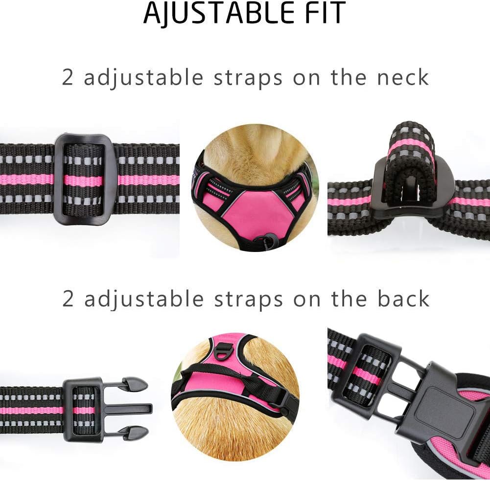 Raining Pet No Pull XL Dog Harness Dog Leash Set, Dog Vest Extra Large Dog Harness Large Breed, Pink