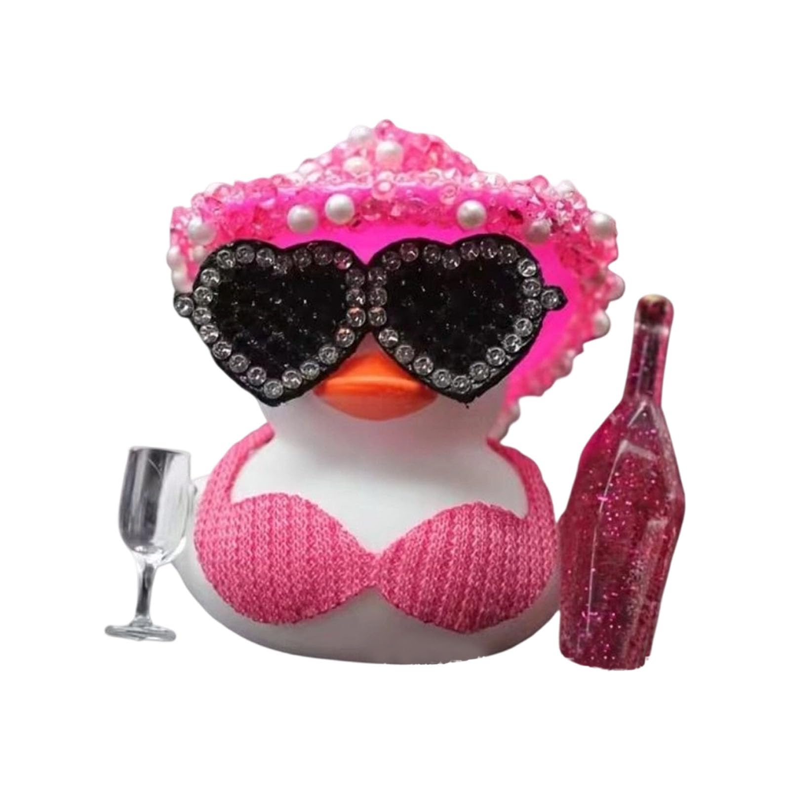 Compact Cartoon Figurine Accent, Heart-Shaped Sunglasses Ornament for Desk, Dashboard, Dresser, or Shelf Display Figurine Ornament Decor Display Dashboard Desk Vanity Shelf Tabletop Embellished Heart