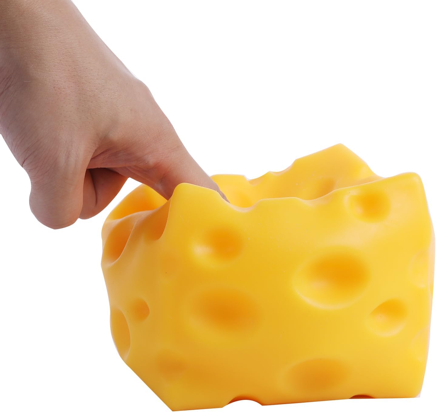Squishy Fidget Toy Giant Slow Rising Cheese Squeezable Stress Relief Sensory Toys for Kids & Adults, Kawaii Cute Party Favors, [4 Inch Yellow 1 Pack]