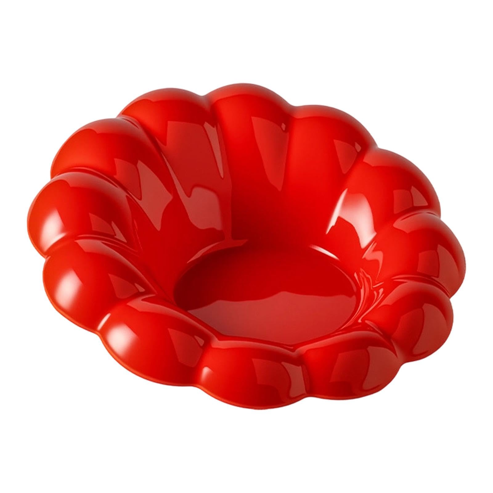 Plateau décoratif céramique rouge pour parfum savon et flacons