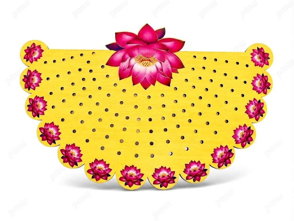 pmw - MDF Ashtotram Stand | 108 Flower Archana Stand for Pooja | Lotus Design Wooden Ashtothram Board | Puja Flower OfferingStand for Home Temple | Reusable Devotional Pooja Accessory-picture-20