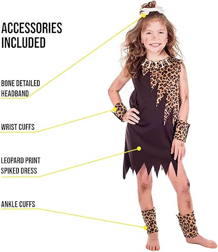 Fun Shack Braunes Hohlenmadchen Kostum Fur Madchen Amazon De Spielzeug