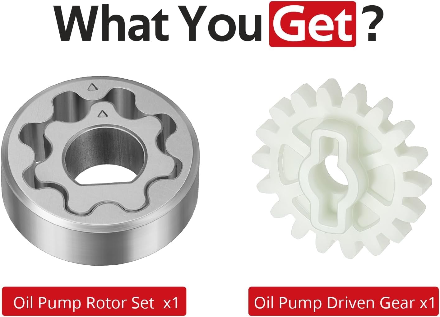 JAVIK 18T Oil Pump Driven Gear and Oil Pump Rotor Set for Honda CRF250R 2004-2009 CRF250X 2004-2017 O.E.M# 15133-KRN-670 15021-324-000