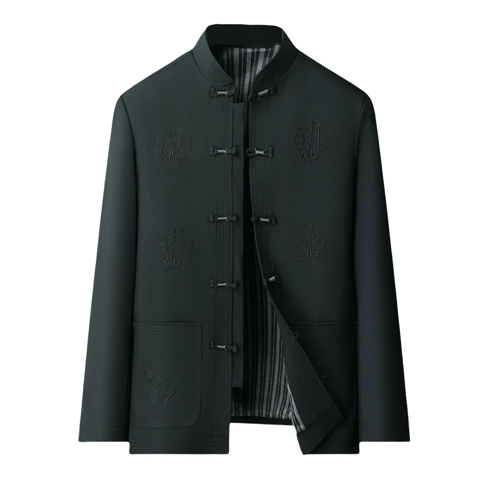 Chaqueta de manga larga de estilo chino con bordado exclusivo budista Lay de alta costura 5
