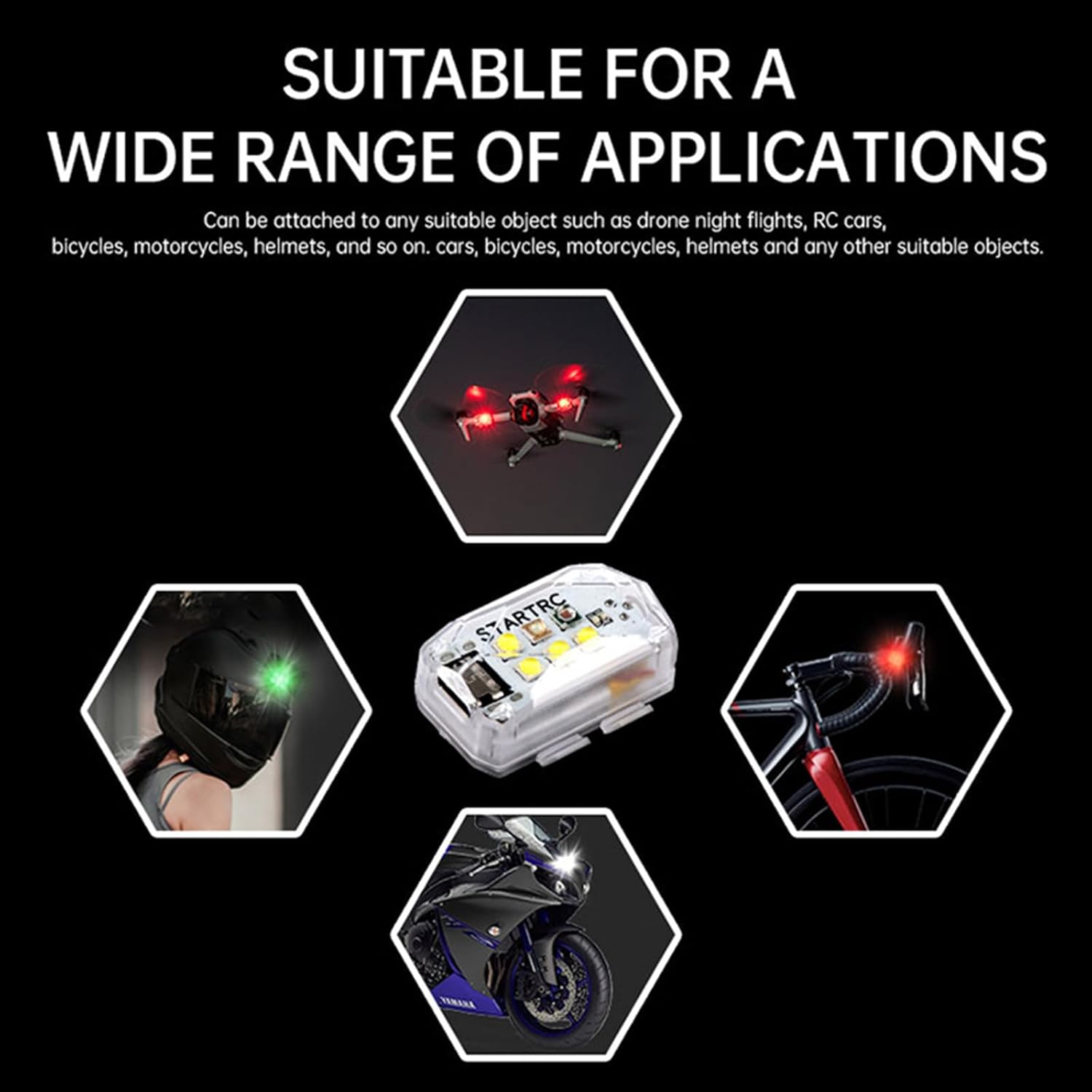 LICHIFIT Strobe Light for DJI Avata 2 / Mini 4 Pro/Air 3 Drone Night Flight Light Flashing Warning Lights Rechargable LED Lamp Universal for Drones RC Cars