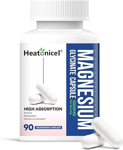 Cápsulas de glicinato de magnesio de 400 mg quelatado, suplemento suave para aliviar el estrés, apoyo cardíaco y muscular, sin OMG y sin gluten, 90