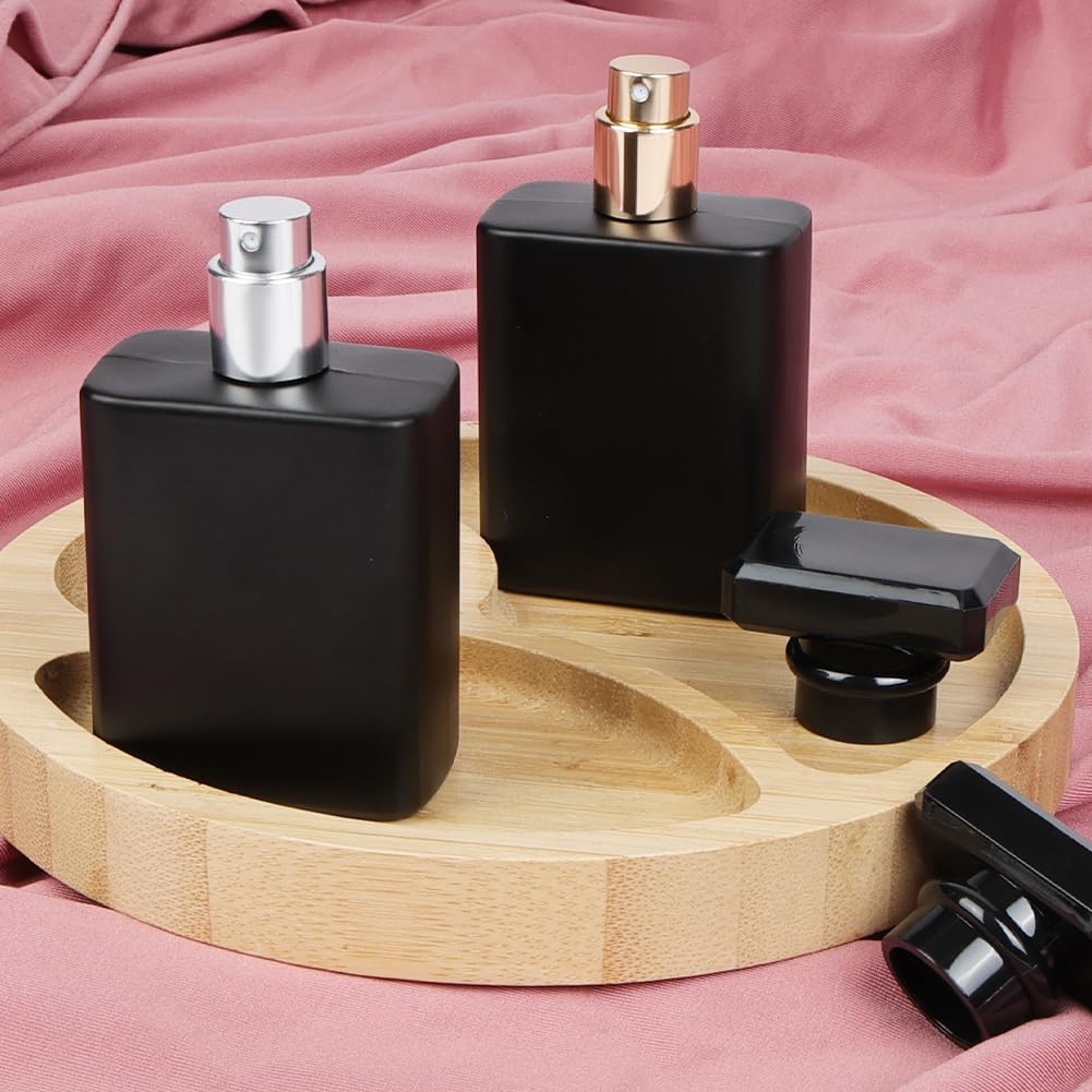LOPHE 2 x rozpylacz do perfum o pojemności 50 ml, czarny, przenośny mini spryskiwacz, podróżny, dla mężczyzn i kobiet