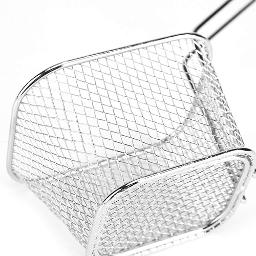 Miniatura 8 de Cesta para freidora para papas fritas, 1 cesta de acero inoxidable para alimentos fritos, cesta de servir para papas fritas, camarones, anillos de
