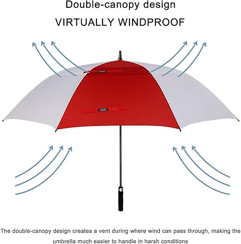 Miniatura 50 de G4Free - Paraguas de golf de apertura automática de 47, 54, 62 y 68 pulgadas - Paraguas extragrande con doble toldo, ventilado, a prueba de viento