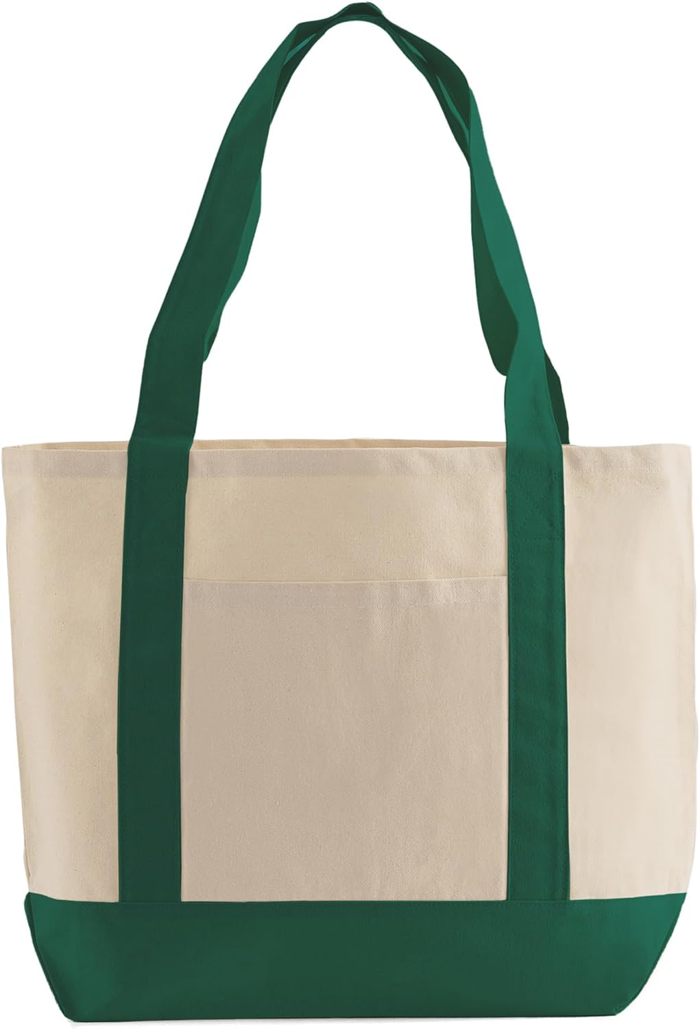 TBF Canvas Tote Bags with Pocket – 100% Cotton, 10oz Heavy-Duty Canvas, 20"x14"x6" Reusable Shopping Totes with 26" Handles