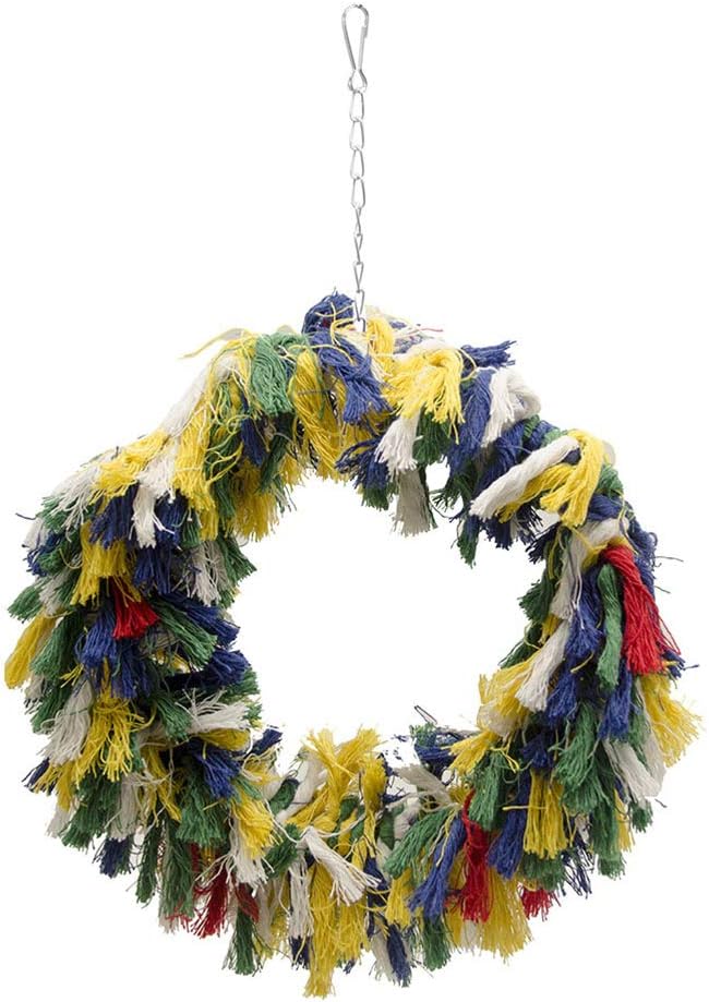 Balacoo Bird Ring Toy Parrot Grooming Ropes Hanging Swing Snuggle Ring Toy (Random Color)