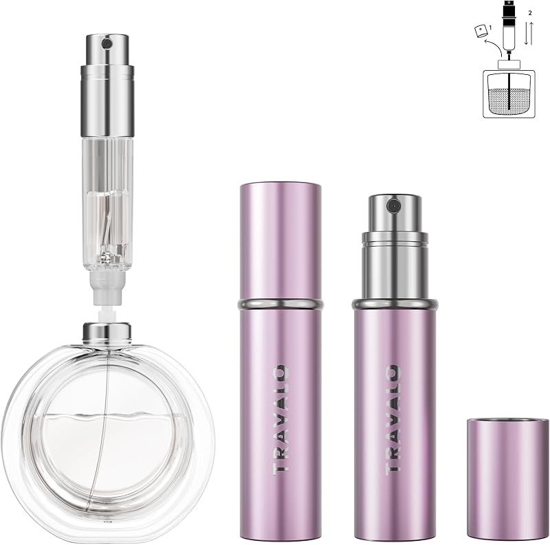 Frasco atomizador recarregável para perfume Travalo ESSENTI, 5 mL, Pink