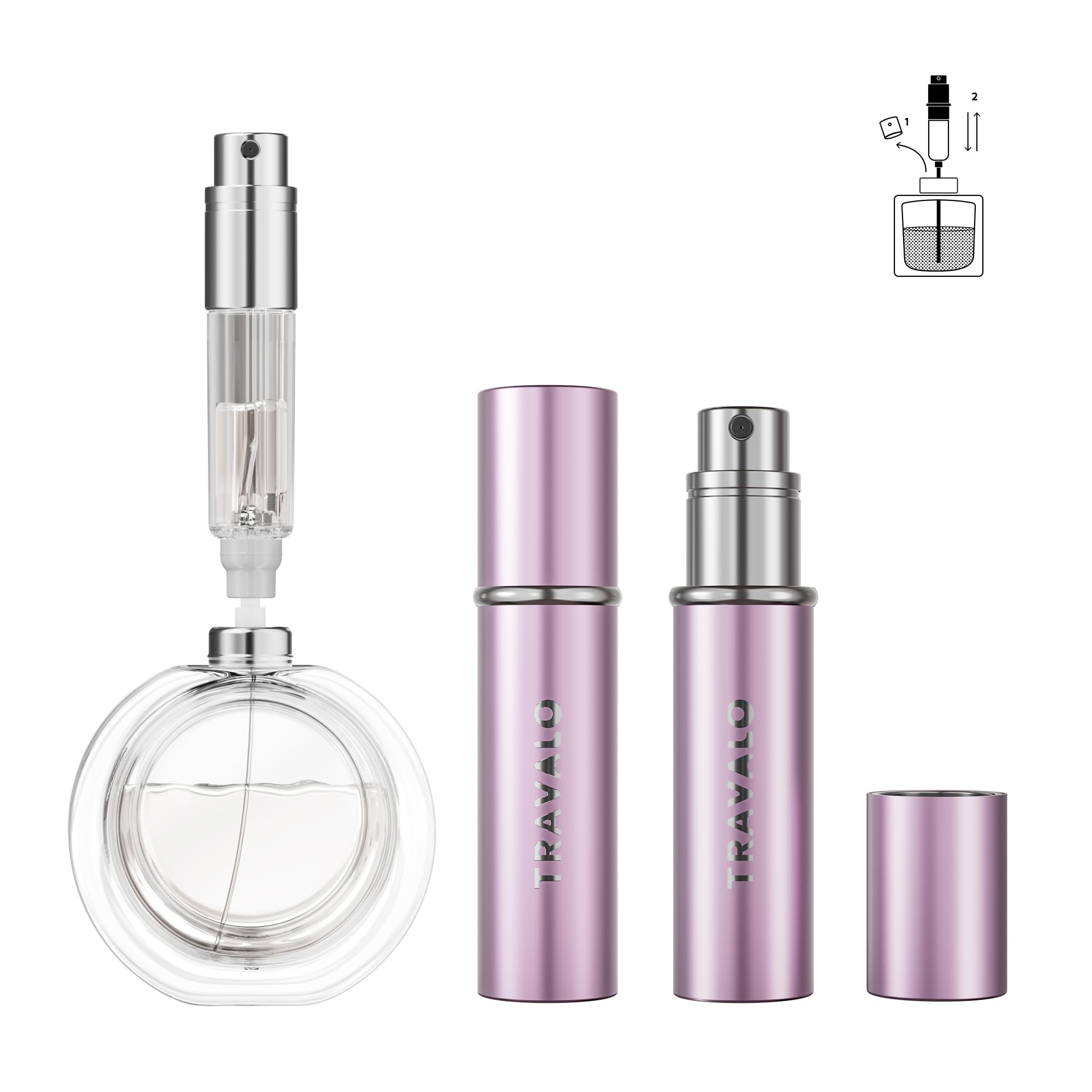 Refillable Perfume Atomizer, Bottom Filling Fragrances Perfume Bottle, Mini Cologne Dispenser, Travel sized, Portable Sprayer for Women Men, Gift (