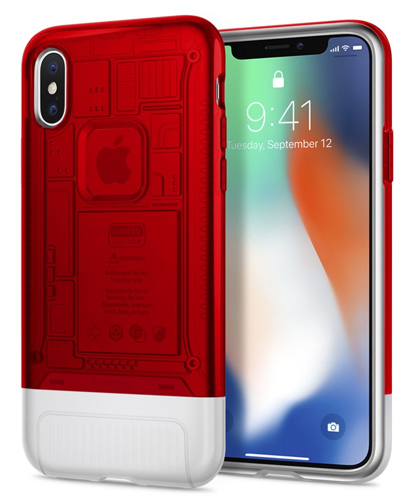 Spigen Classic C1 Apple Iphone X Cover/Case - Ruby (Red) 10Th Anniversary Limited Edition, 057Cs23195