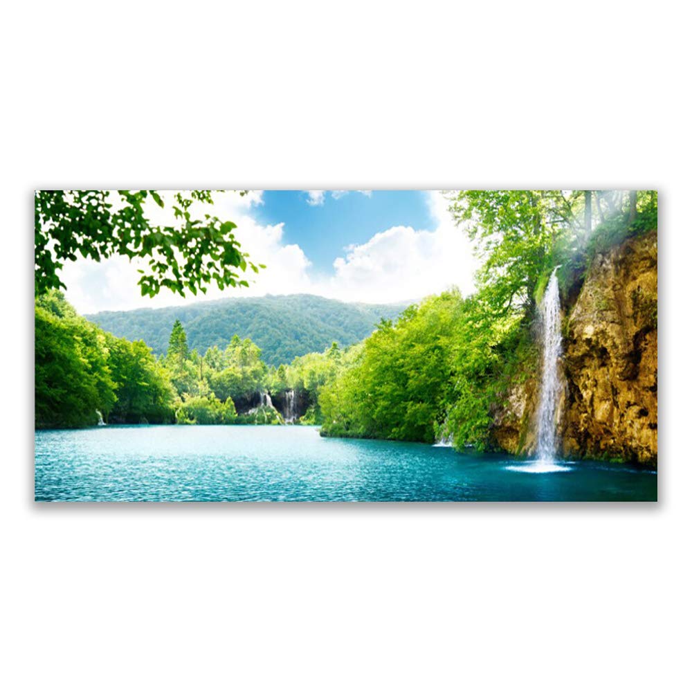 Impression sur verre trempé 140x70cm tableau mural cascade Tulup