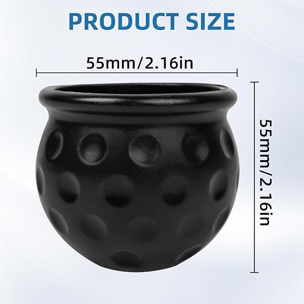 AOHEWEI 4 Pezzi Copri Gancio di Traino, Cappuccio Protettivo in Gomma Morbida da 50 mm per Gancio di Traino per rimorchi, roulotte e Camion, Nero - 2