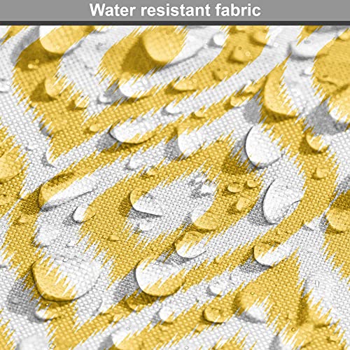 Lunarable Capa de gaiola de cachorro amarelo, padrão geométrico com formas de Ogee design de ondas e