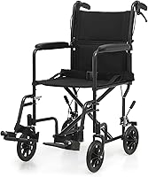 Vista 12 de Magshion Silla de ruedas de transporte plegable para adultos de 250 libras, silla de transporte ligera para personas mayores, silla de ruedas