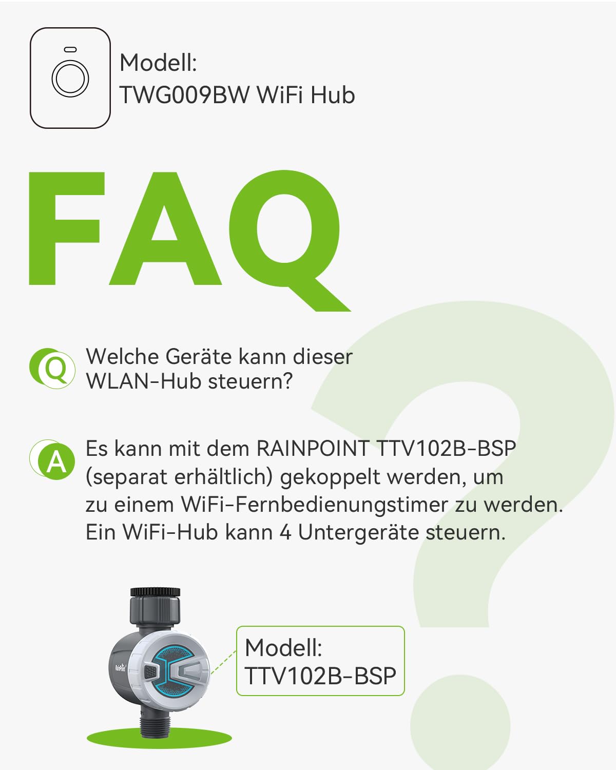 RAINPOINT Hub WiFi pour Programmateur Arrosage WiFi 102BW (TWG009BW)