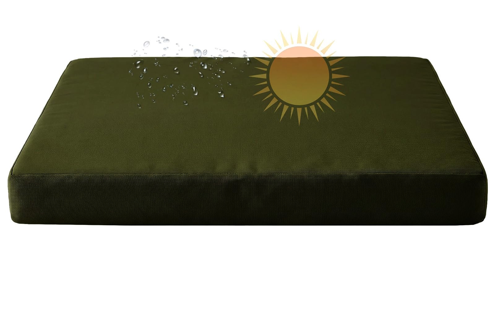 YNJJKA Bench Seat Cushion Outdoor Floral Waterproof 80%, Indoor Replacement Patio Furniture Long Cushion with Filling, Bench Seat Pad for Porch Swing Garden Sofa Settee(Dark Olive,70x70 cm 28x28 in)