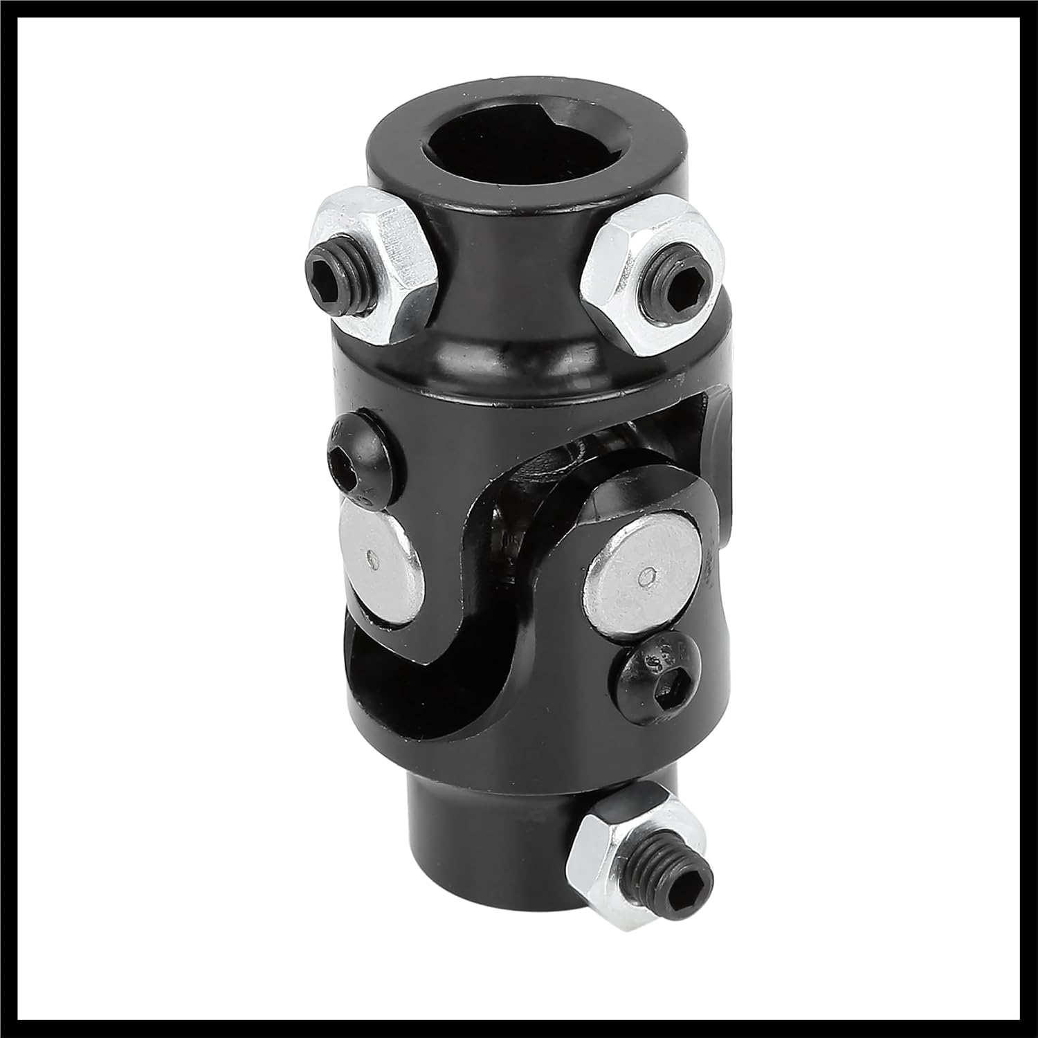 3/4"-36 Spline x 3/4" DD Black Car Steering U Joint Coupler for Mustang II Power Rack Durable Material