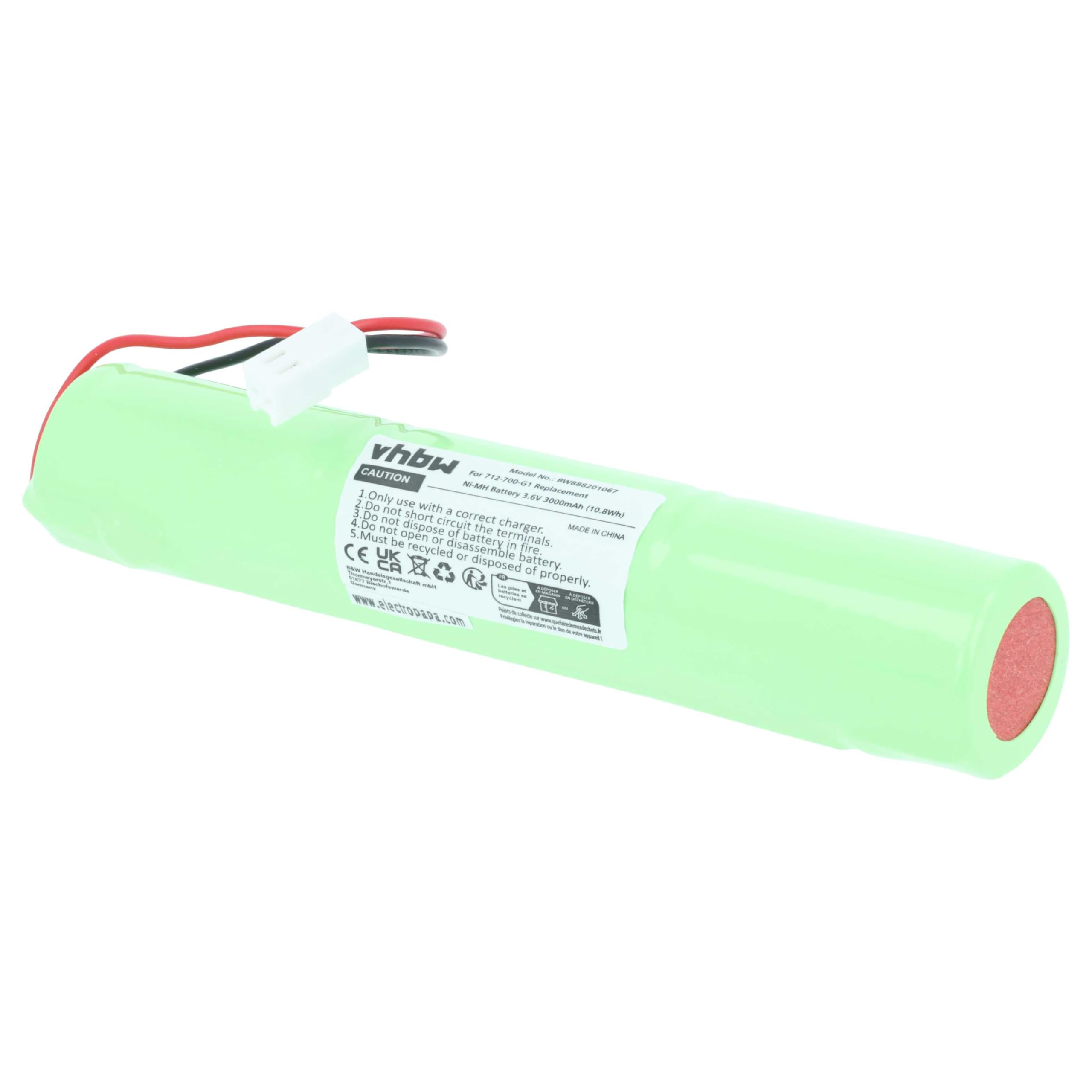 vhbw batteria compatibile con INFICON D-TEK Select 712-202-G1 dispositivo di misurazione (3000mAh, 3,6V, NiMH)