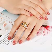 Vista 4 de Anillo giratorio 3 en 1 de acero inoxidable con circonita y circonita para mujeres y niñas