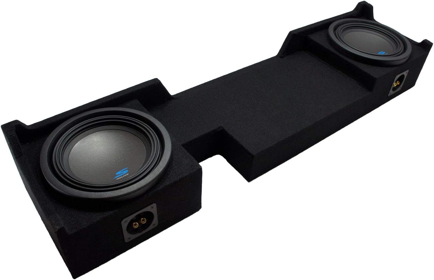 ASC 2X10FORD-F150-04-08 Compatible with Ford F-150 Ext Super Cab Truck 2004-2008 Sub Box Enclosure and S-W10D2 Car Audio Type S Series Dual 2 Ohm 1200W Peak 10" Subwoofer