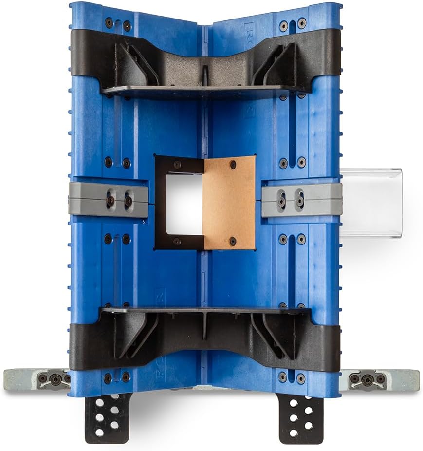 Rockler Deluxe Spline Jig for Table Saw & Router Table - Adjustable Box Joint Fixture with 45 Degree Miter Sled, Finger Joint & Picture Frame Jig for Decorative Woodworking Joinery.
