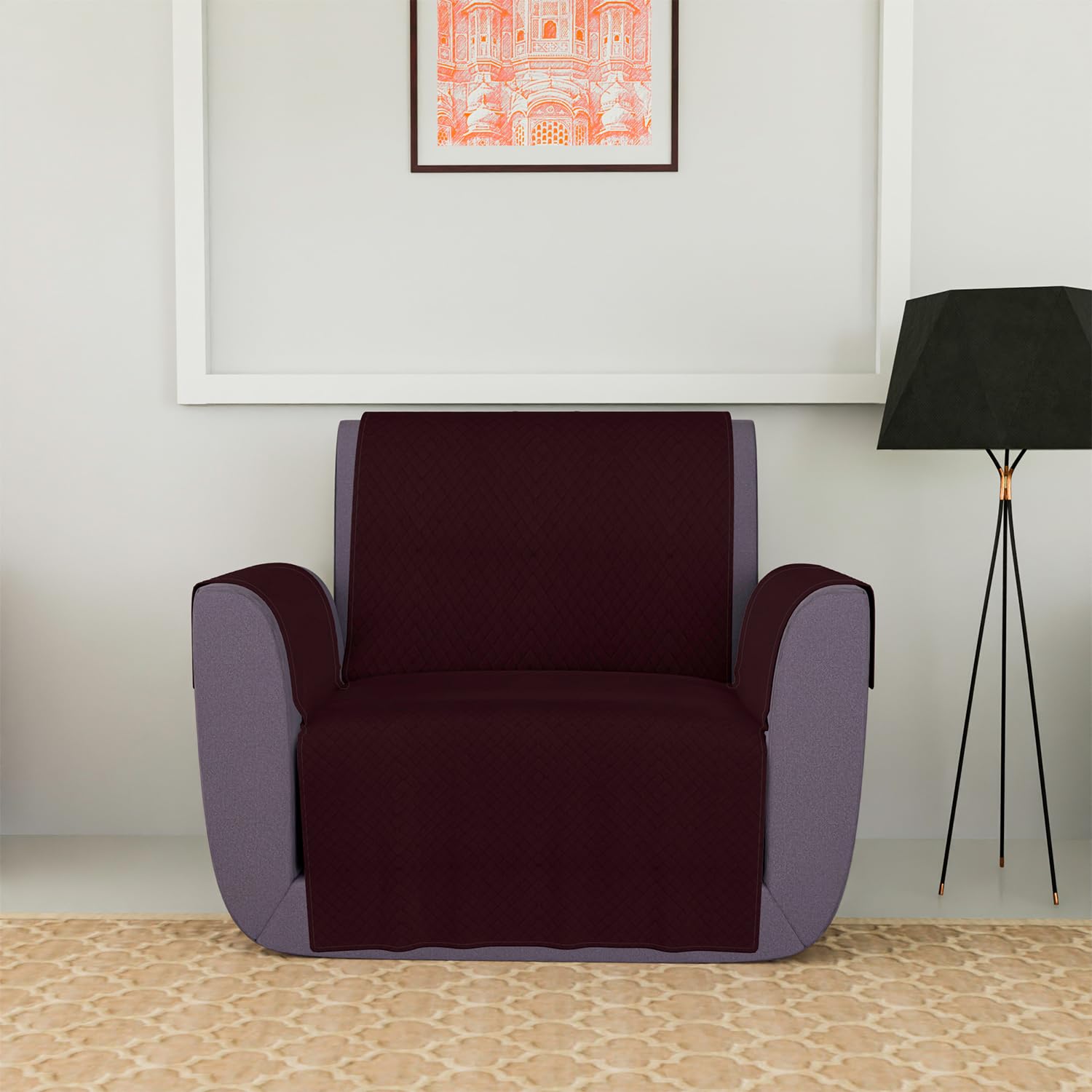 Kuber Industries Sofa Cover | Velvet Sofa Cover | Single Seater Sofa Cover for Home D�cor | 450 GSM Sofa Cover Set for Living Room | Sofa Slipcover | Couch Cover | Brown (B0C2VPXPKW) Amazon Price History, Amazon Price Tracker