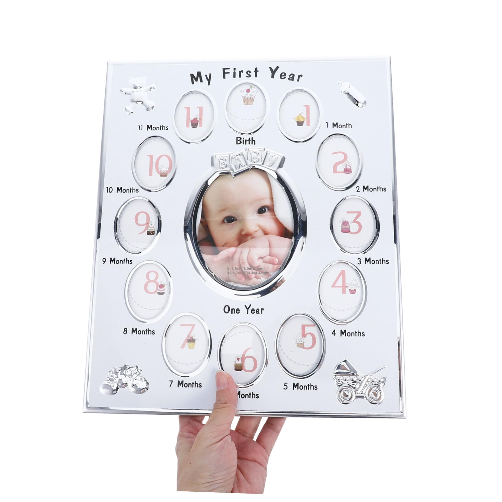 Marco para Fotos Niña Soporte para Fotos Infantiles Registro de Crecimiento Mensual Marco con Diseño para Recién Nacidos Regalo Original para Cumpleaños Niña