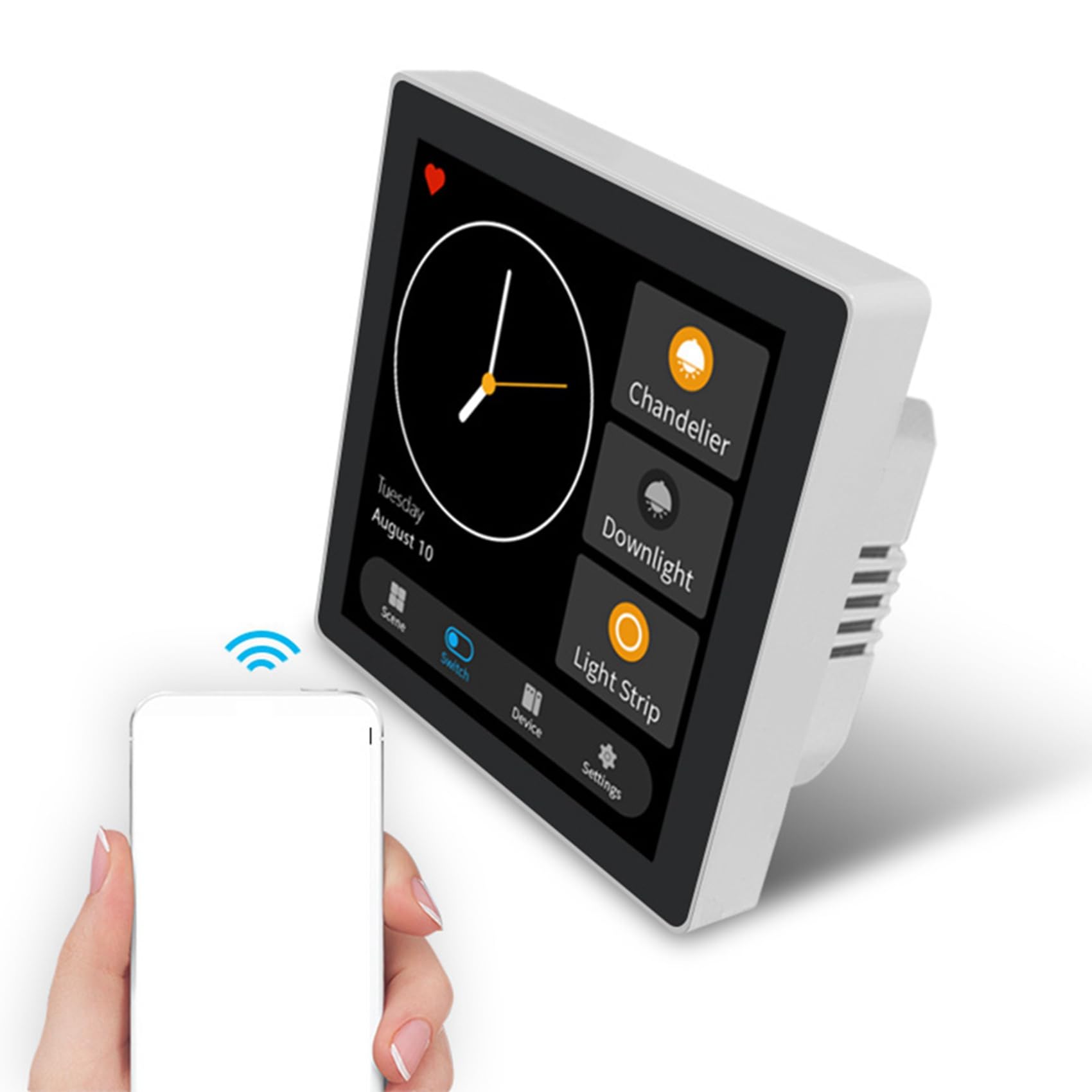 3X Tuya Smart Home Multiple Zigbee Smart Home Panel de Control Panel de Interruptores de 4 Pulgadas Control de Pantalla Táctil En la Pared -Enchufe de la UE