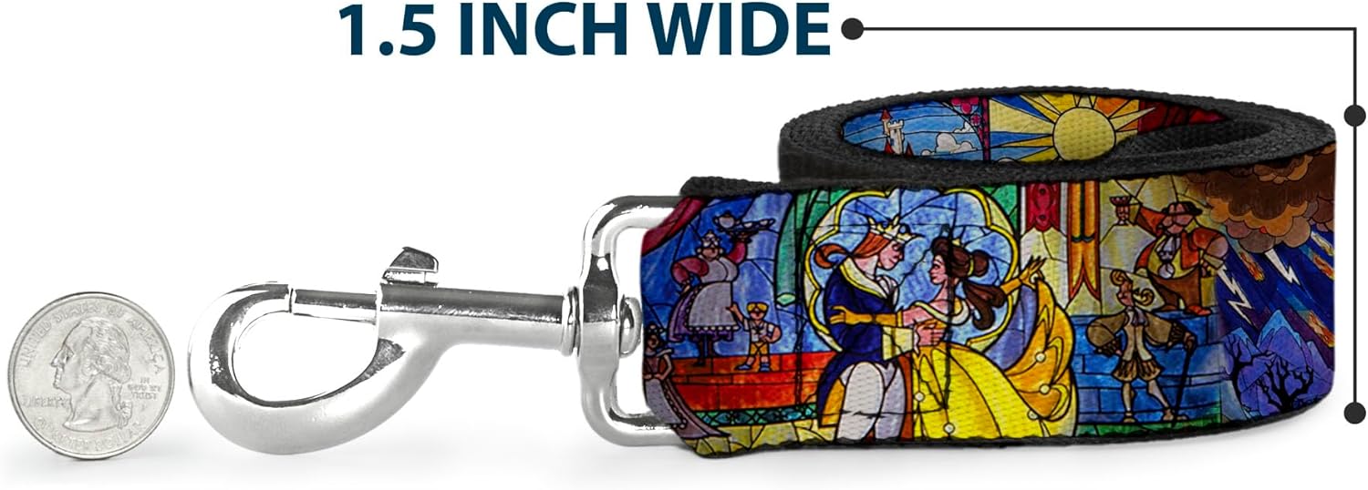 Buckle-Down Pet Leash - Aladdin & Jasmine Magic Carpet Ride Scenes - 6 Feet Long - 1" Wide