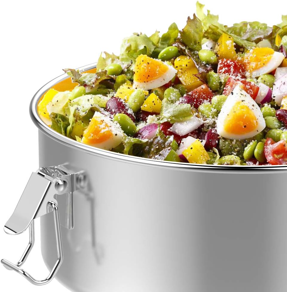 Steamer Insert Pan, Packism Stainless Steel Steamer Insert Pan with Lid and Handle for Instant Pot Accessories Fit 6, 8 Qt Pot In Pot Cooking, Baking, Pressure Cooker, Pudding Lasagna Cake Pan