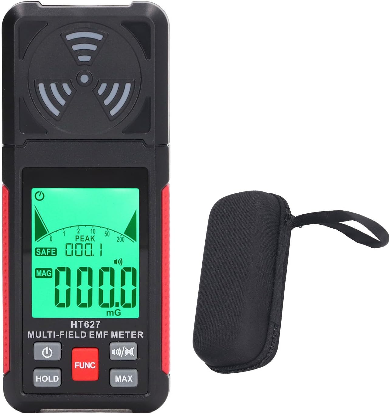 KLUFO EMF Radiation Meter Detector with Sound Light Alarm, Digital EMF Tester Electromagnetic Radiation Detector