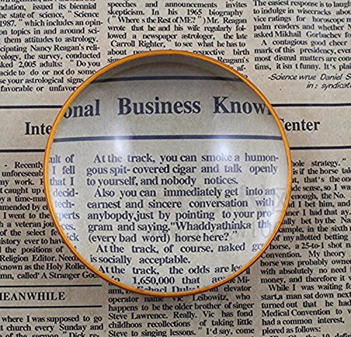 6X Domed Magnifying Glass 60Mm Golden Desktop Paperweight Magnifier Reading Aid For Small Fine Print,Newspaper,Bible,Document Examination,Recipes, Craft And Map, Hand Polished & Light Gathering #TOP2